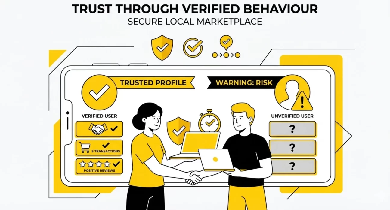 Verified buyer and seller profiles building long term trust in a local classifieds marketplace